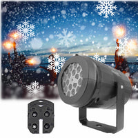 LED Christmas Snowflake Projector - 16 Patterns Indoor/Outdoor