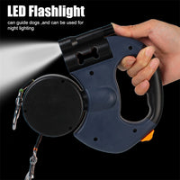 Retractable Dual Dog Leash with LED Light & Reflective Design