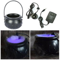 Halloween Witch Pot Smoke Machine LED Color Changing Decor