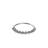 Silver Bead Round Bead Ring Simple Art