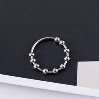 Silver Bead Round Bead Ring Simple Art
