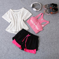 Fitness Sports Suit Women Summer Fast Dry Running Gym Yoga Clothes