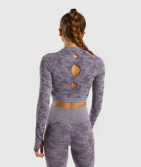 Camouflage seamless yoga top