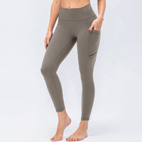 High Waist Shaping Skinny Sweatpants Side Pockets