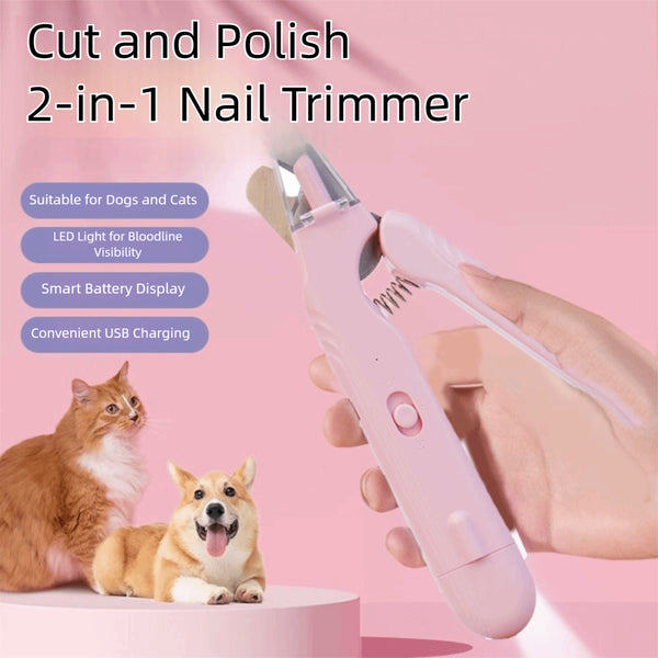 2-in-1 LED Pet Nail Clippers for Dogs & Cats