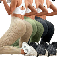 Womens Threaded High-waisted Butt-lifting Workout Leggings