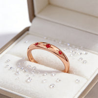 Colored Birthstone Ring With Gold Plated Star Radiance
