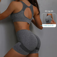 Women's 2-Piece Yoga Set – Breathable Sports Bra & Sculpting Shorts
