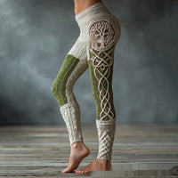 Retro 3D Digital Print Women's Casual Leggings