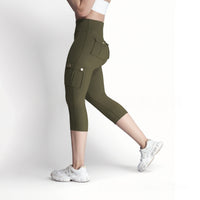 Women's Double-sided Jacquard 5-yard Fitness Pants With Pockets