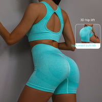 Women's 2-Piece Yoga Set – Breathable Sports Bra & Sculpting Shorts