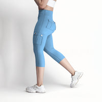 Women's Double-sided Jacquard 5-yard Fitness Pants With Pockets