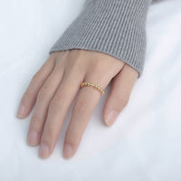 Silver Bead Round Bead Ring Simple Art