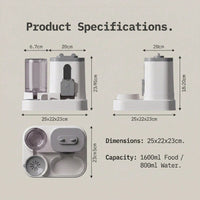 Gravity Pet Feeder and Water Dispenser for Cats Puppies and Small Pets