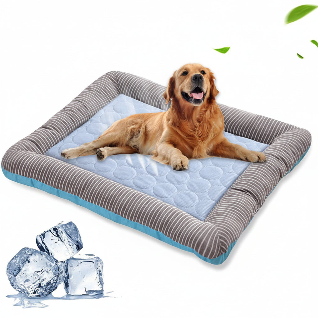Pet Cooling Pad Bed For Dogs Cats Puppy Kitten Cool Mat Pet Blanket Ice Silk Material Soft For Summer Sleeping  Blue Breathable