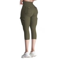 Women's Double-sided Jacquard 5-yard Fitness Pants With Pockets