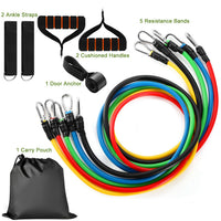 11-Piece Resistance Bands Set for Yoga, Pilates & Full-Body Workouts