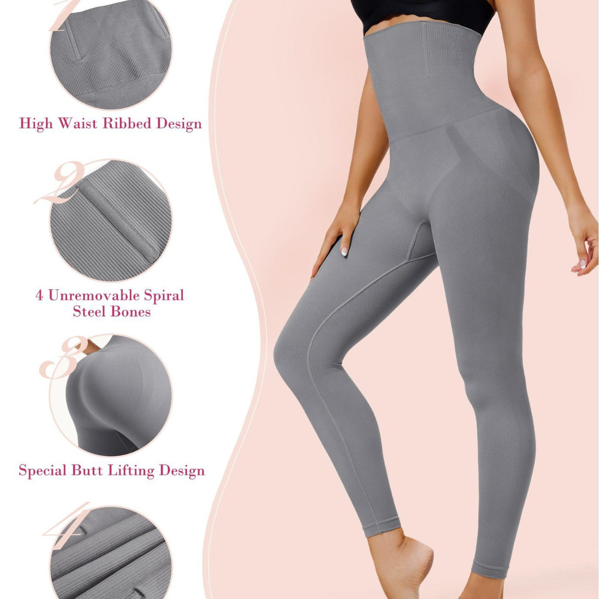 High Waist Cropped Leggings with Tummy Control
