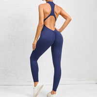 Zippered Yoga Jumpsuit - Tummy Control Shapewear Bodysuit