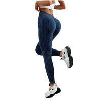 Womens Threaded High-waisted Butt-lifting Workout Leggings