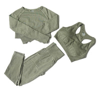 Jacquard Yoga Clothes Three-piece Quick-drying Sports Suit