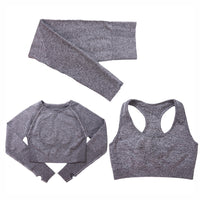 Jacquard Yoga Clothes Three-piece Quick-drying Sports Suit