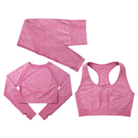 Jacquard Yoga Clothes Three-piece Quick-drying Sports Suit