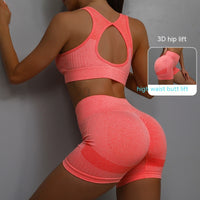 Women's 2-Piece Yoga Set – Breathable Sports Bra & Sculpting Shorts