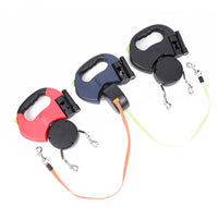 Retractable Dual Dog Leash with LED Light & Reflective Design