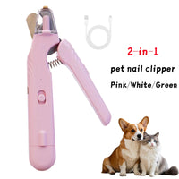 2-in-1 LED Pet Nail Clippers for Dogs & Cats