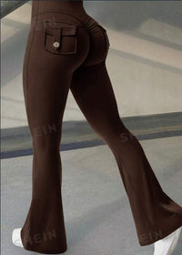 Women's Flared Fitness Leggings with Scrunch Butt Design