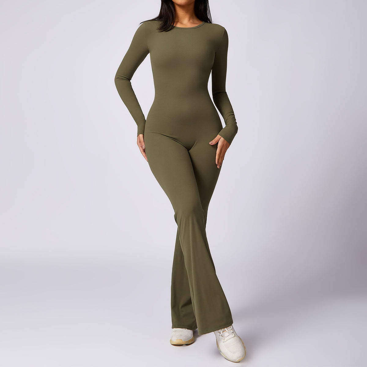 Leisure Horn Long Sleeve Yoga Jumpsuit Quick-drying Sports Workout
