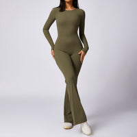 Leisure Horn Long Sleeve Yoga Jumpsuit Quick-drying Sports Workout