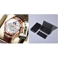 Men's Moon Phase Chronograph Watch - Multi-Function Luxury Timepiece