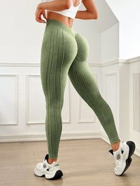 Womens Threaded High-waisted Butt-lifting Workout Leggings