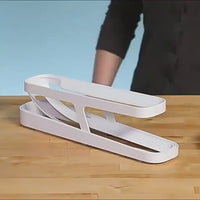 Automatic Scrolling Egg Rack Holder Storage Box Egg Basket Container Organizer Rolldown Refrigerator Egg Dispenser For Kitchen Gadgets
